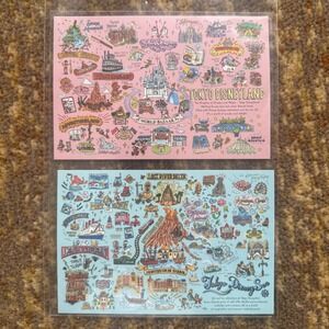 New Disney set of two postcards Disneyland Tokyo DisneySea